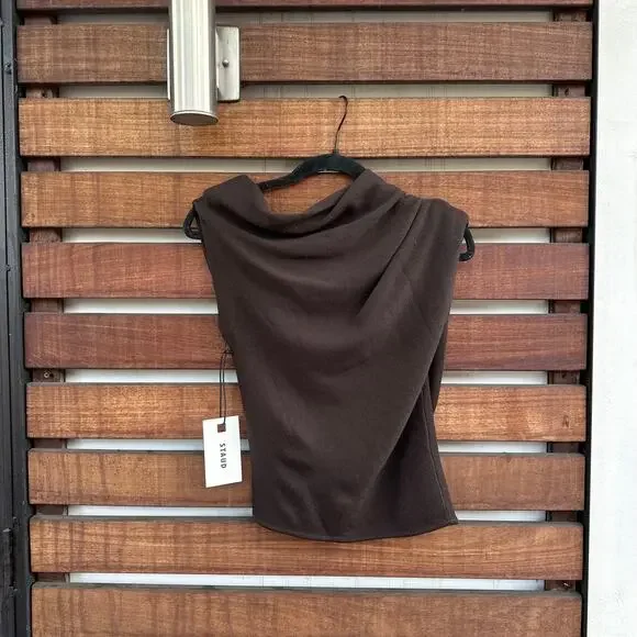 Staud Mabel Wool Sweater in Earth Brown - Picture 6 of 8